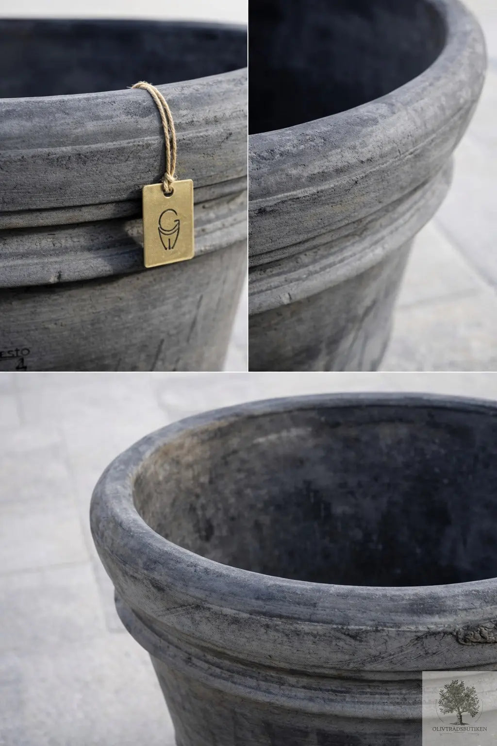 Kruka Terrakotta Grå - Toscana -  70 cm diameter - 58 cm höjd