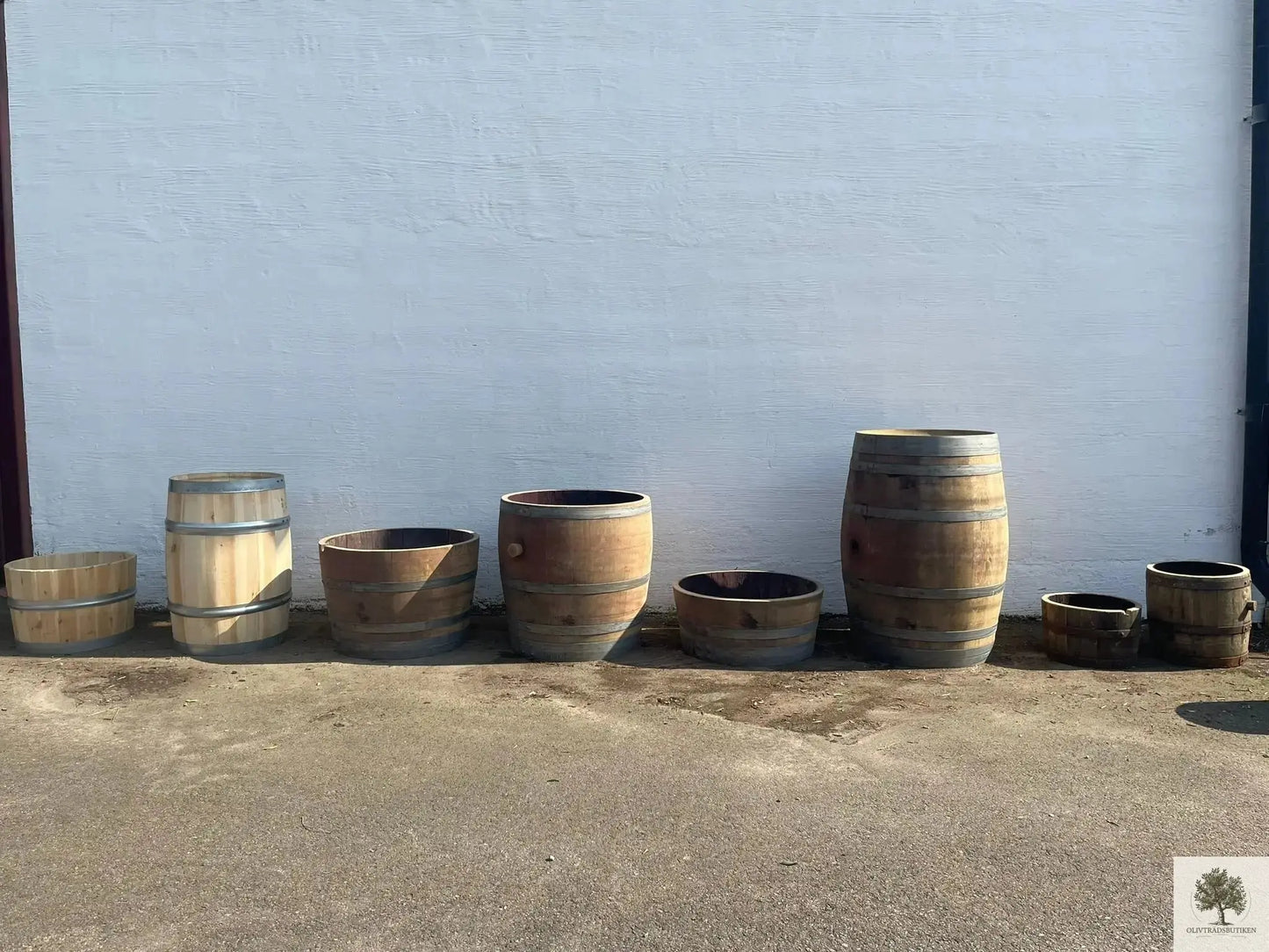 Halv whiskeytunna i ek 48 x 37 cm Olivträdsbutiken