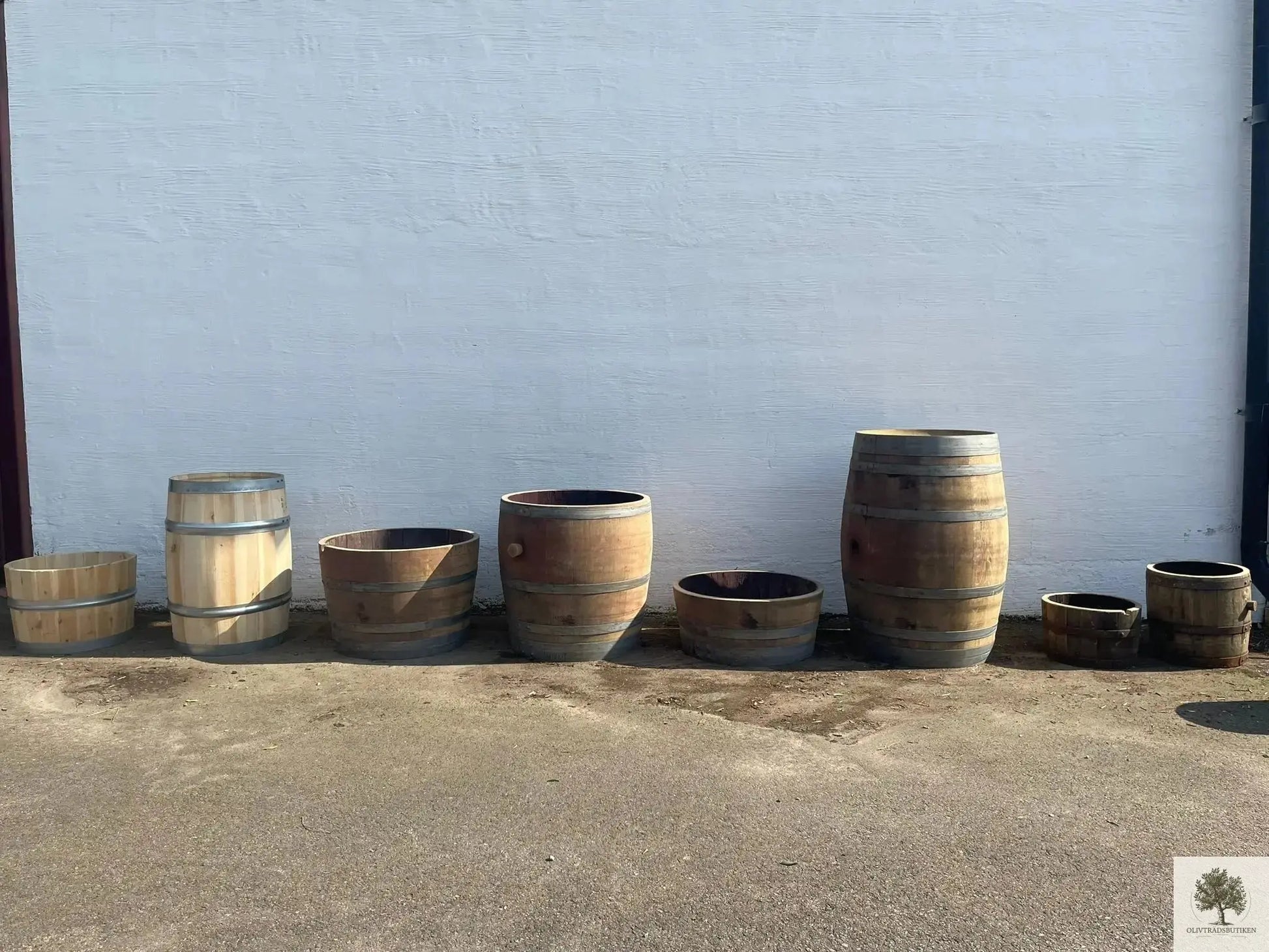 Halv whiskeytunna i ek 48 x 37 cm Olivträdsbutiken