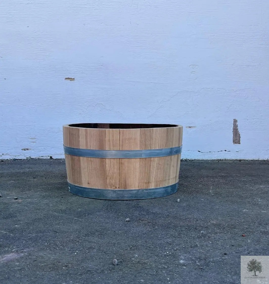 Halv nytillverkad trätunna i ek - 41 x 25 cm
